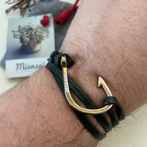 Miansai 14K gold plated hook bracelet